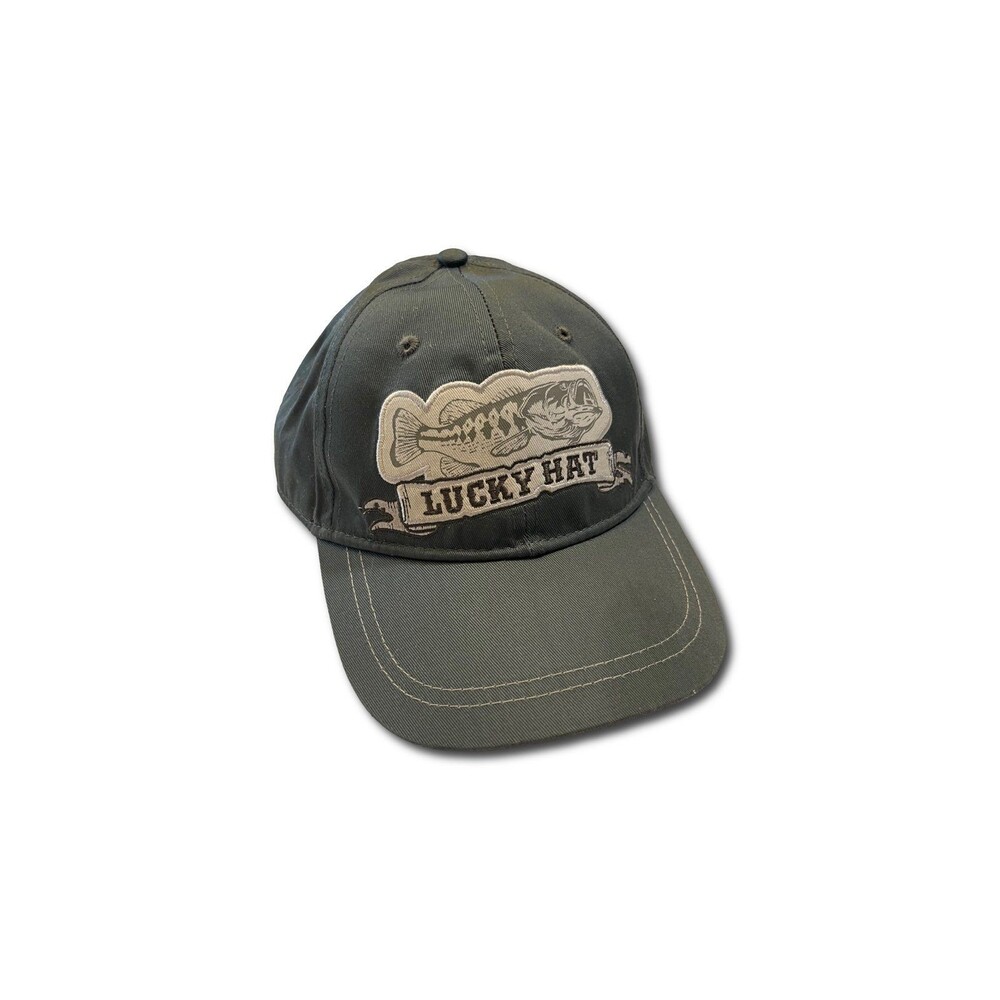 Lucky Hat Bass Fishing Snapback Cap - Olive Green - Infinity Headwear